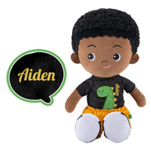 Load image into Gallery viewer, OUOZZZ Personalized Deep Skin Tone Plush Doll Boy Doll