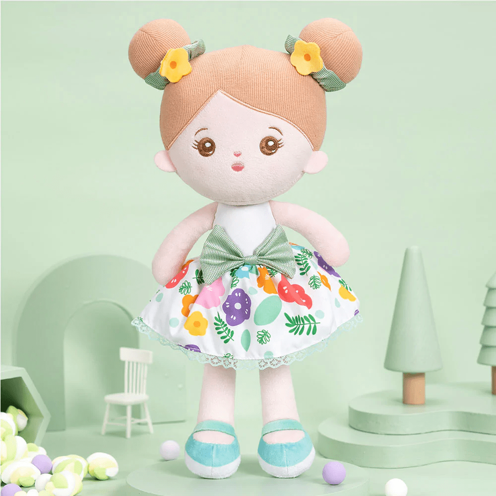 OUOZZZ Personalized Baby Doll + Backpack Combo Gift Set Green Summer Doll / Only Doll