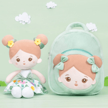 Indlæs billede til gallerivisning OUOZZZ Personalized Baby Doll + Backpack Combo Gift Set Green Summer Doll / Doll + Backpack (⭐Save $5)