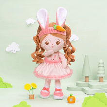 Indlæs billede til gallerivisning OUOZZZ Personalized Baby Doll + Backpack Combo Gift Set Long Ears Bunny / Only Doll