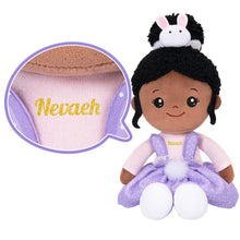 Ladda upp bild till gallerivisning, OUOZZZ Personalized Rabbit Plush Baby Doll &amp; Backpack Nevaeh