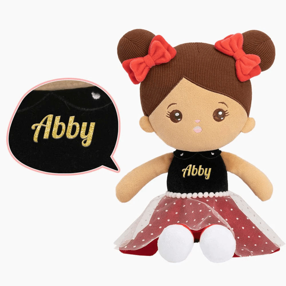 OUOZZZ Personalized Plush Doll Gift Set For Kids Brown Skin Tone🟤