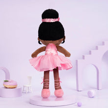 Carica l&#39;immagine nel visualizzatore di Gallery, OUOZZZ Personalized Deep Skin Tone Plush Pink Ballet Doll