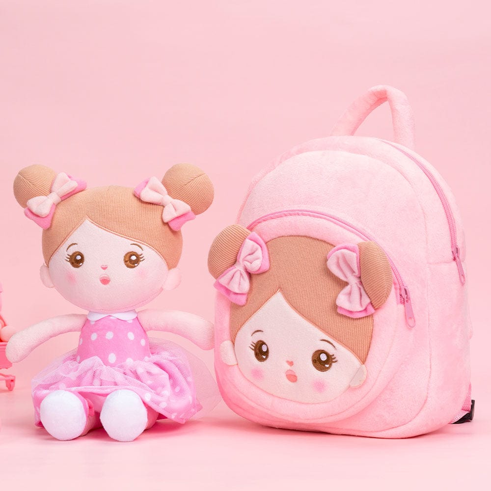 OUOZZZ OUOZZZ Personalized Doll + Backpack Bundle Pink  Abby / With Backpack