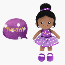 Cargar imagen en el visor de la galería, OUOZZZ Personalized Purple Deep Skin Tone Plush Nevaeh Doll Nevaeh