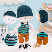 Ladda upp bild till gallerivisning, OUOZZZ Personalized Blue Eyes &amp; Freckle Face Boy Doll