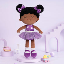 Laden Sie das Bild in den Galerie-Viewer, OUOZZZ Personalized Purple Deep Skin Tone Plush Dora Doll