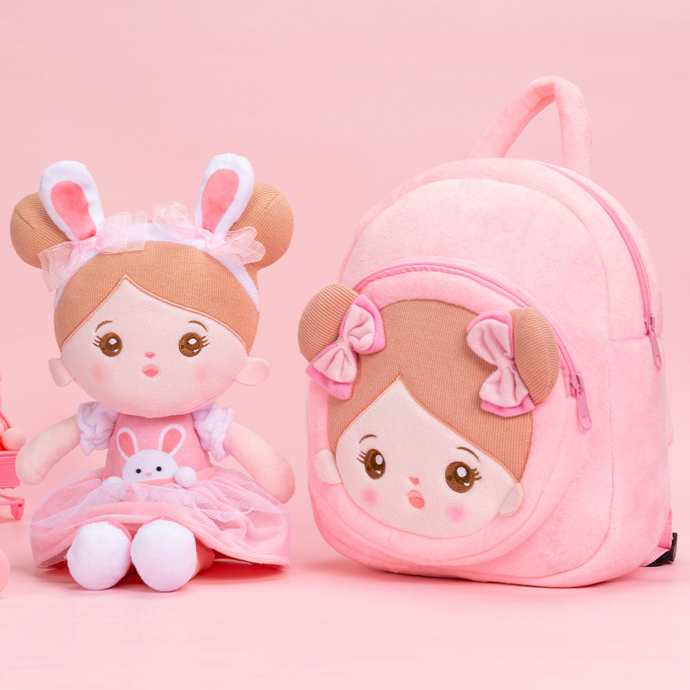 Personalized Sweet Girl Pink Plush Backpack