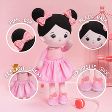 Load image into Gallery viewer, Personalized Pink Dress &amp; Black Hair Doll
