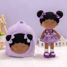 Cargar imagen en el visor de la galería, OUOZZZ Personalized Backpack and Optional Cute Plush Doll 🤎Purple N / With Doll