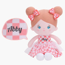 Laden Sie das Bild in den Galerie-Viewer, OUOZZZ Personalized Sweet Girl Plush Doll For Kids Abby Blue Eyes Grl