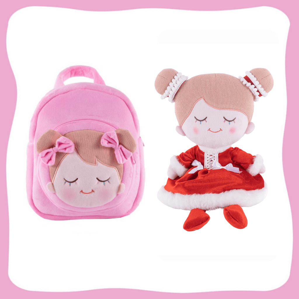 OUOZZZ Personalized Plush Doll and Optional Backpack I - Red ❣️ / Gift Set With Backpack