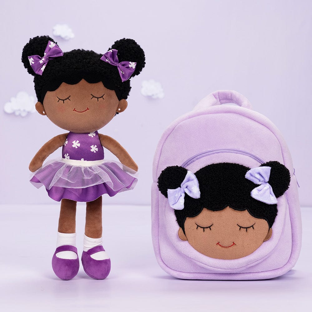 Personalized Princess Doll with Blue Dress, Baby Doll for Black Children