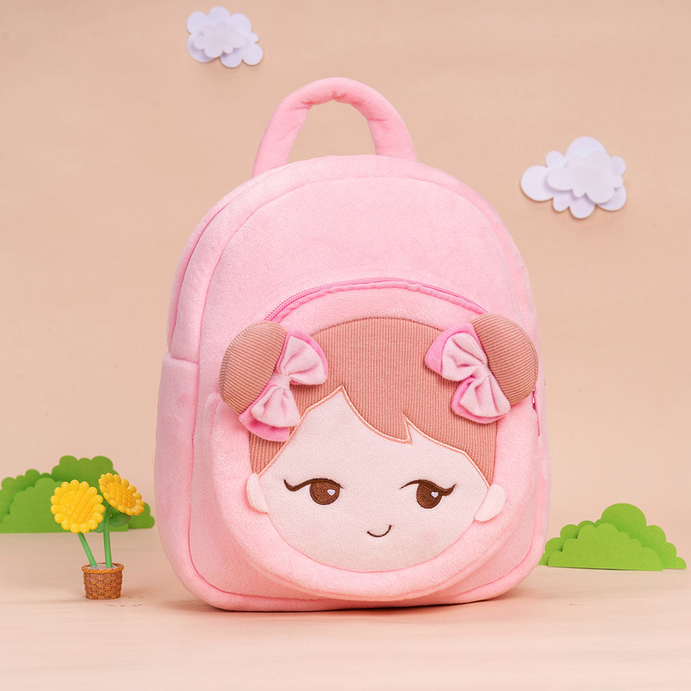 Personalized Playful Girl Pink Plush Backpack