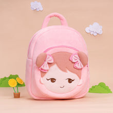 Laden Sie das Bild in den Galerie-Viewer, Personalized Playful Girl Pink Plush Backpack