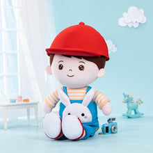 Afbeelding in Gallery-weergave laden, OUOZZZ Personalized Rabbit Overalls Plush Baby Boy Doll