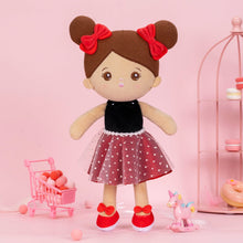 Laden Sie das Bild in den Galerie-Viewer, OUOZZZ Personalized Baby Doll + Backpack Combo Gift Set Deep Red Dress Doll / Only Doll
