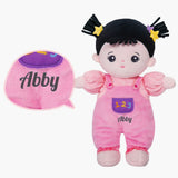 Personalized Black Hair Mini Plush Baby Girl Doll