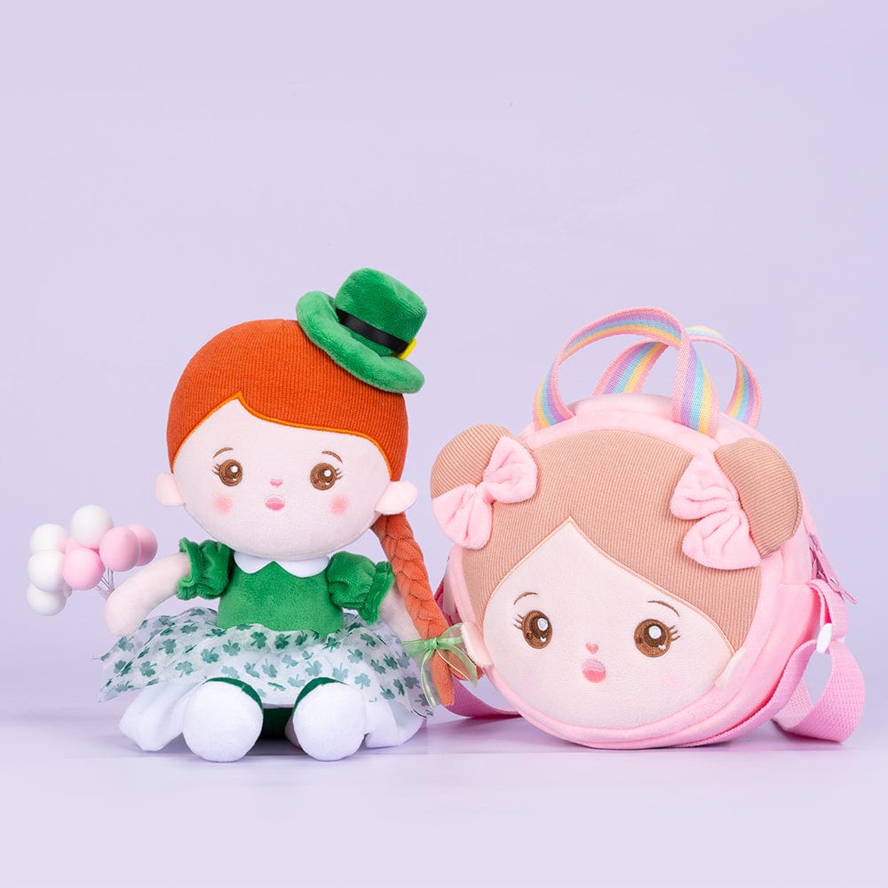 Personalizedoll Personalized Plush Doll + Shoulder Bag Combo Green🍀 / With Shoulder Bag