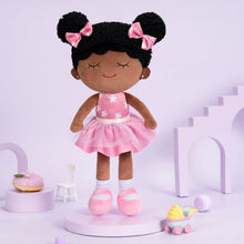 Afbeelding in Gallery-weergave laden, OUOZZZ Personalized Deep Skin Tone Plush Pink Dora Doll