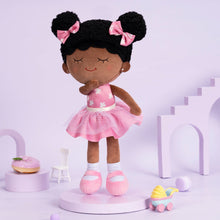 Laden Sie das Bild in den Galerie-Viewer, OUOZZZ Personalized Deep Skin Tone Plush Pink Dora Doll