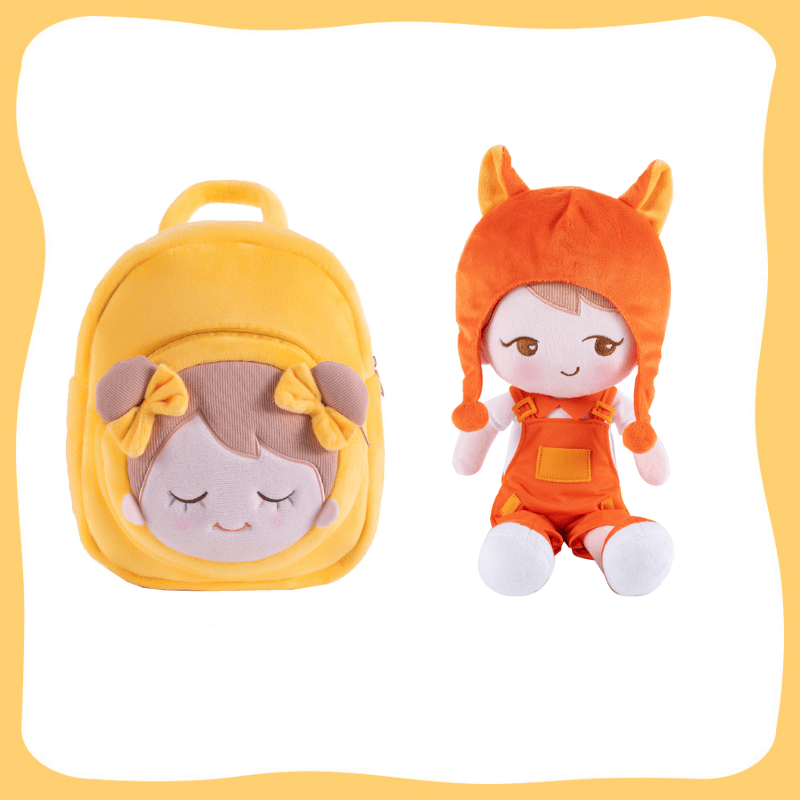 OUOZZZ Personalized Plush Doll and Optional Backpack B- Fox🦊 / Gift Set With Backpack