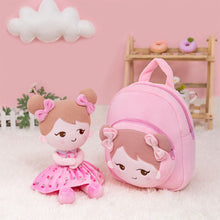 Ladda upp bild till gallerivisning, OUOZZZ Personalized Playful Girl Pink Plush Backpack Playful Girl