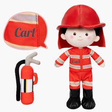 Laden Sie das Bild in den Galerie-Viewer, OUOZZZ Personalized Firemen Plush Baby Boy Doll Firemen
