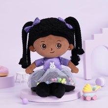 Load image into Gallery viewer, OUOZZZ Personalized Purple Deep Skin Tone Plush Ash Doll