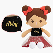 Afbeelding in Gallery-weergave laden, OUOZZZ Personalized Sweet Girl Plush Doll For Kids Abby Deep Skin