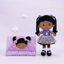 Ladda upp bild till gallerivisning, OUOZZZ Personalized Purple Deep Skin Tone Plush Ash Doll Ash+Blanket (47&quot; x 47&quot;)