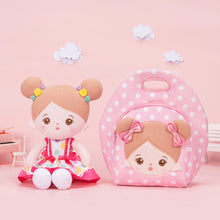 Carica l&#39;immagine nel visualizzatore di Gallery, OUOZZZ Personalized Pink Polka Dot Skirt Plush Rag Baby Doll With Lunch Bag🍱