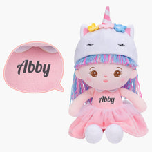 Load image into Gallery viewer, OUOZZZ Personalized Plush Doll Gift Set For Kids Pink Unicorn Girl Doll