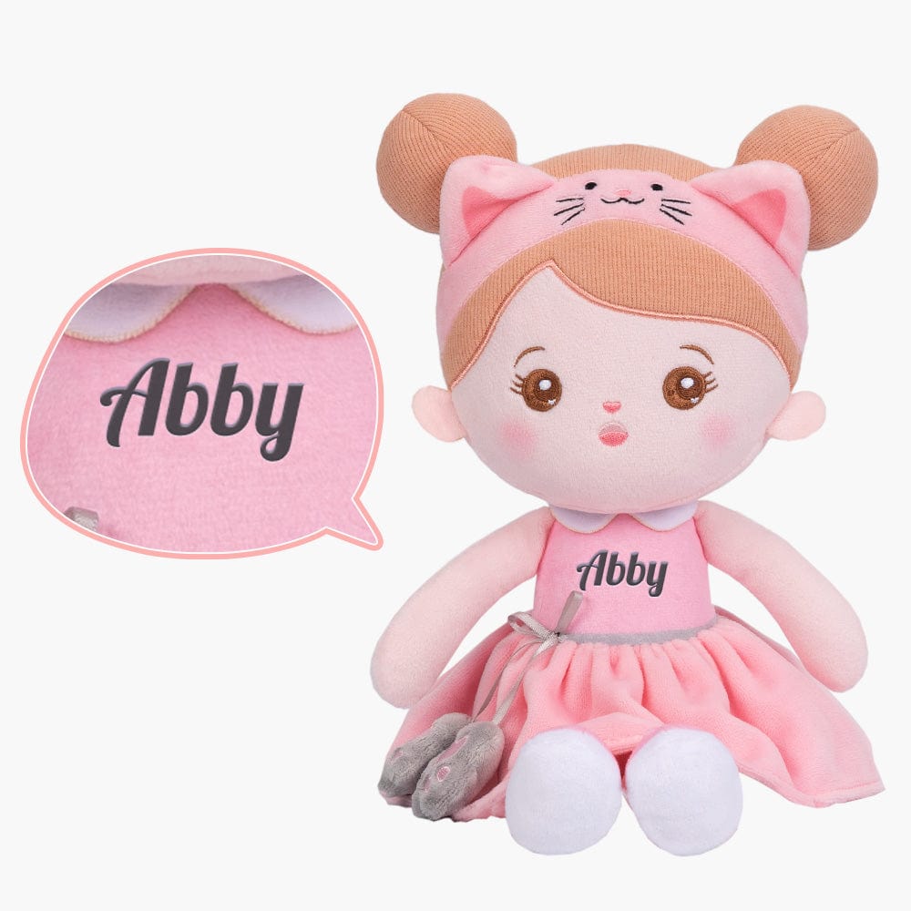 OUOZZZ Personalized Sweet Girl Plush Doll For Kids Abby Cat