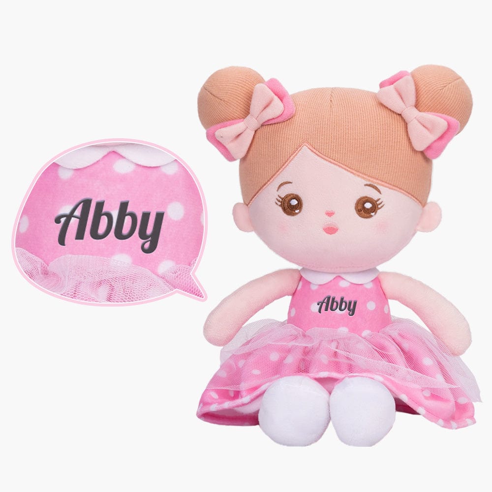 OUOZZZ Personalized Sweet Plush Doll For Kids Abby Pink