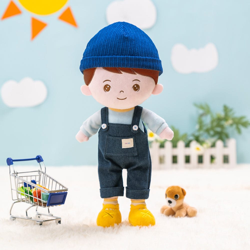 OUOZZZ Personalized Baby Doll + Backpack Combo Gift Set Brown Hair Boy Doll / Only Doll