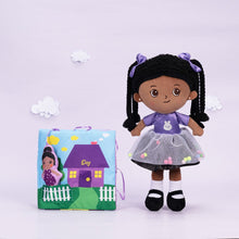 Cargar imagen en el visor de la galería, OUOZZZ Personalized Purple Deep Skin Tone Plush Ash Doll Ash+Book