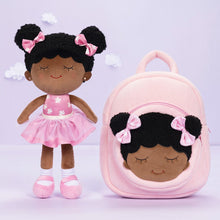 Carica l&#39;immagine nel visualizzatore di Gallery, OUOZZZ Personalized Deep Skin Tone Plush Pink Dora Doll With Backpack🎒