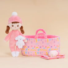 Indlæs billede til gallerivisning Personalized Mini Plush Braid Girl Baby Doll &amp; Gift Set