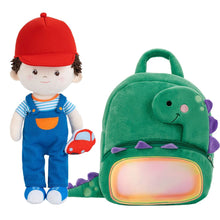 Indlæs billede til gallerivisning OUOZZZ Personalized Plush Baby Doll And Optional Backpack Carl - Curly Hair / With Backpack