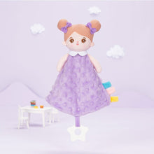 Indlæs billede til gallerivisning Personalizedoll Purple Baby Soft Plush Towel Toy with Teether