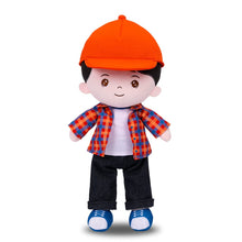 Indlæs billede til gallerivisning OUOZZZ Personalized Plaid Jacket Plush Baby Boy Doll Plaid Jacket