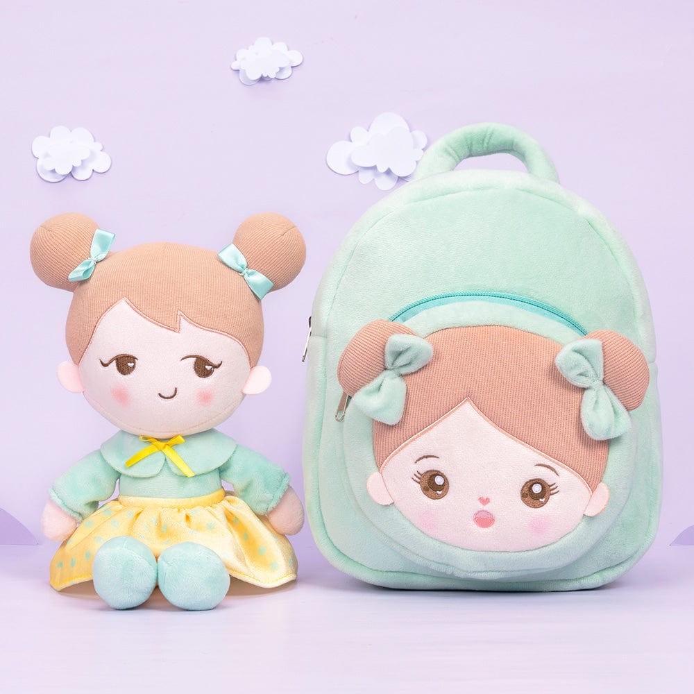 OUOZZZ Personalized Plush Doll and Optional Backpack B- Light Green💚 / Gift Set With Backpack