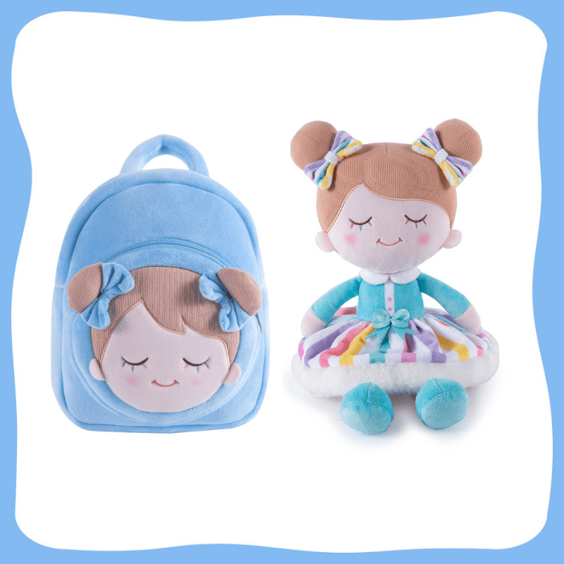 OUOZZZ Personalized Plush Doll and Optional Backpack I- Rainbow🌈 / Gift Set With Backpack