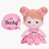Bambola rosa giocosa personalizzata