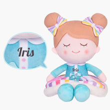 Laden Sie das Bild in den Galerie-Viewer, OUOZZZ Personalized Sweet Girl Plush Doll For Kids Iris Blue Rainbow