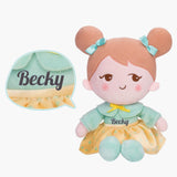 Personalized Playful Light Green Doll