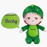 Personalized Green Dinosaur Doll