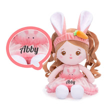Charger l&#39;image dans la galerie, OUOZZZ Personalized Rabbit Plush Baby Doll &amp; Backpack Big Ear Abby