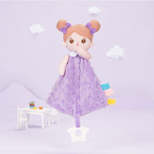 Cargar imagen en el visor de la galería, Personalizedoll Purple Baby Soft Plush Towel Toy with Teether